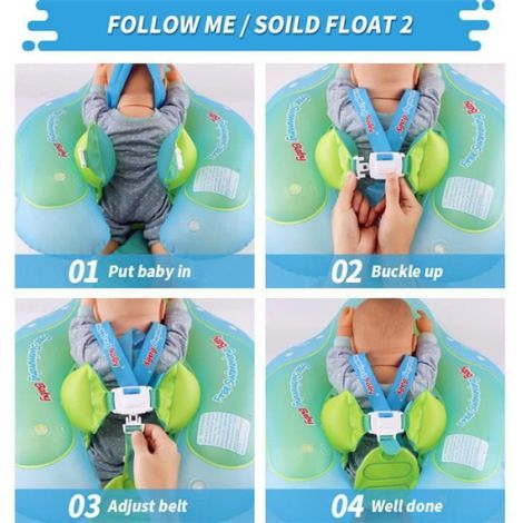 Bébé Bouée Flotteur Gonflable Bébé Anneau de Natation Gonflable Bébé Siège De Piscine avec Parasol Anti-UV Taille L Bleu-A2 (1/4)