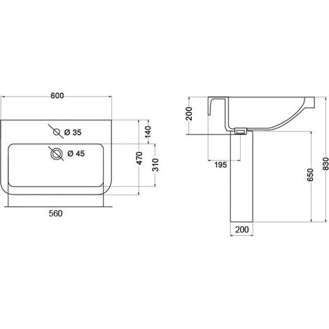 Lavabo jasmine monoforo l. 60 cm (1/2)