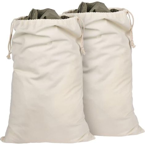 Sac à Linge Grand 50x75cm Sacs à Linge Coton Cordon Grand Sac à Linge Résistant Sac de Rangement Sac à Ling Toile Réutilisable Drawstring (1/5)