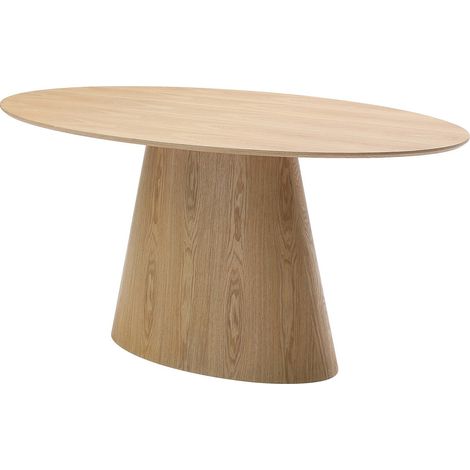 Table à manger 6 personnes placage frêne - Naturel clair - ANTELADA