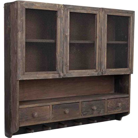 Estanteria de pared de madera marrón 89.5x19x79h cm