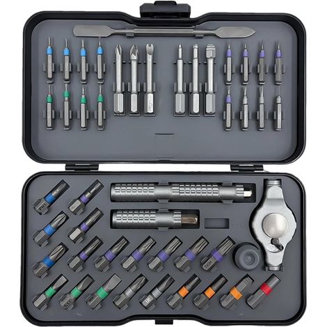 Set de tournevis magnétiques Kit De Vissage Magnétique 47 En 1 Avec Acier Kit de réparation automobile pour maison, bricolage, industrie, garage, plomberie, électronique et atelier (1/5)
