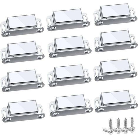 Forehill – 12-Piece Magnetic Latch – 304 Stainless Steel – Pulling Force up to 10 kg – For Cabinets and Drawers – Easy Installation – 45mm-12pc (1/4)