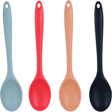 4 Stück Silikon Kochlöffel, Küchenlöffel Silikon Rührlöffel, 20,5 cm