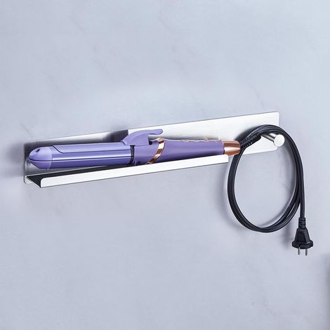 Support pour Lisseur, Porte Seche Cheveux Mural, Support en Acier Inoxydable pour per À Friser, Porte Sèche Cheveux Adhésif, pour Salle De Bain, Salons de Coiffure, Coiffeuse (1/5)
