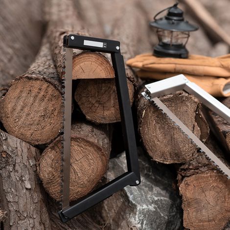 Scie de camping portable pliante, scie à main rectangulaire multifonctionnelle pour le camping, la survie et le travail du bois en extérieur (1/5)