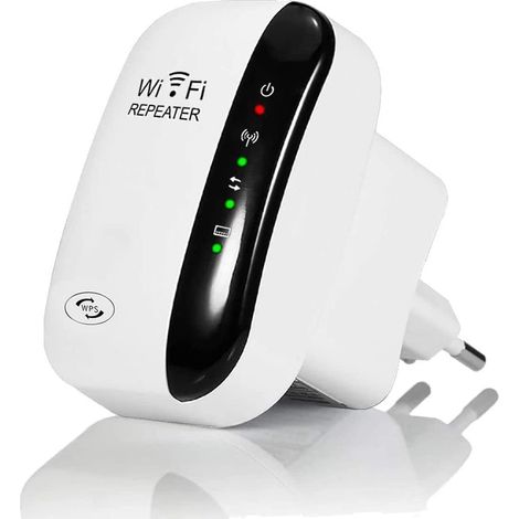 WiFi Répéteur 300Mbps Wireless Mini Repeater sans Fil Adaptateur Amplificateur de Signal Wireless Répétiteur, 2.4GHz Antennes Intégrées Norme,1 Port Ethernet, Protection WPS