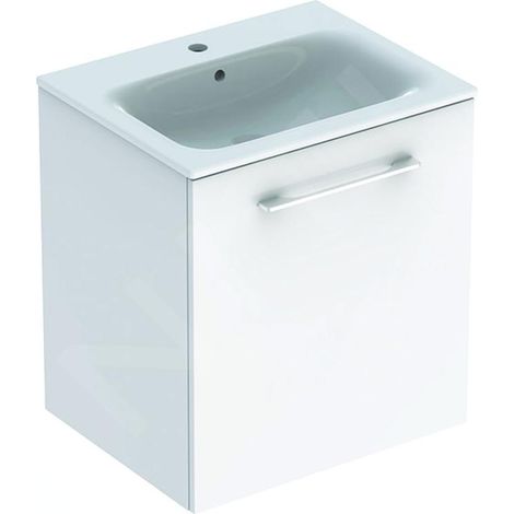 Geberit Selnova Square - Meuble-vasque 635x588x480 mm, avec vasque, 1 tiroir, blanc brillant 501.252.00.1 (1/3)