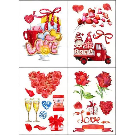 Sticker Fenêtre - PVC Rouge - Décoration Festive Jour des Amoureux - Pour Chambre et Salon - 1 Pièce (1/5)