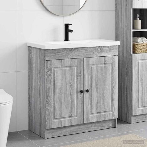 vidaXL Badezimmermöbel-Set Grau Sonoma 78,5 x 37,5 x 81 cm (1/5)