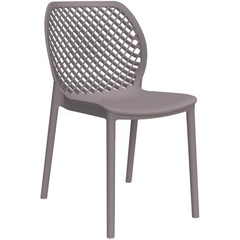 SEDIA IN POLIPROPILENE SCHIENALE FORATO 'ARIA' taupe