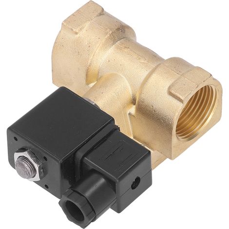 Électrovanne à solénoïde en laiton 1 pouce NF 2/2 à membrane haute pression pour eau et air 220V AC (1/5)