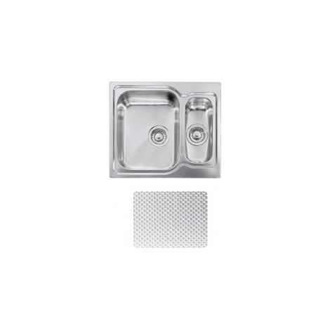 CM 011692.S1.01.2018 Matico Lavello da incasso 1 vasca grande sinistra e 1-2 vaschetta Acciaio inox antigraffio (58x50 cm) colore Inox (1/5)