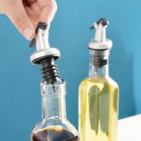 Lot 4 bouchons verseurs universels pour huile vinaigre vin, étanches lave-vaisselle, alimentaire (1/5)