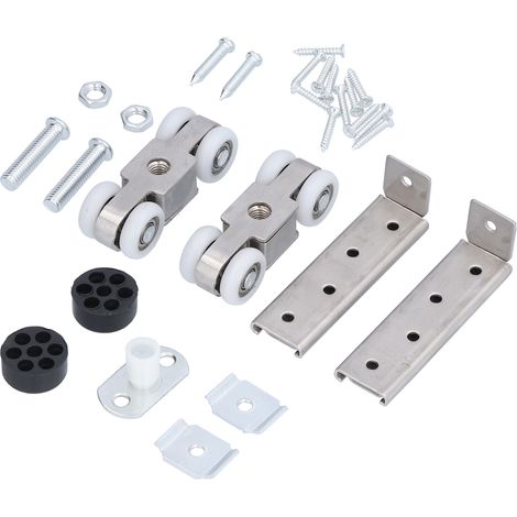Rail de porte coulissante en acier inoxydable 304, silencieux, 2 trous, roulette robuste pour porte coulissante à domicile ou bureau (1/5)