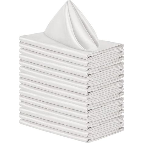 SnelShoppen - Lot de 12 serviettes en tissu carrées, réutilisables et lavables, pour la décoration de table intérieure et extérieure, les fêtes, les mariages et les anniversaires. (1/5)