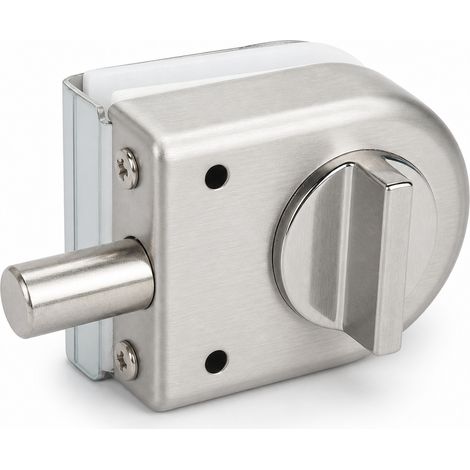 Serrure Verre Demi Rond Satinée pour Porte Simple 68x53 mm (1/5)