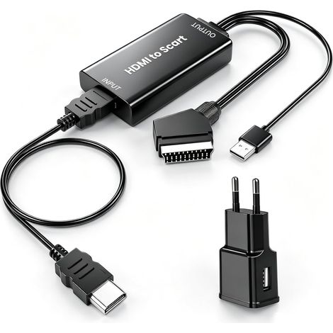 Adaptateur HDMI Peritel Convertisseur HDMI vers peritel Full HD 1080p Convertisseur Audio vidéo pour HDTV STB VHS Xbox PS3 Sky DVD Blu-Ray etc (1/5)