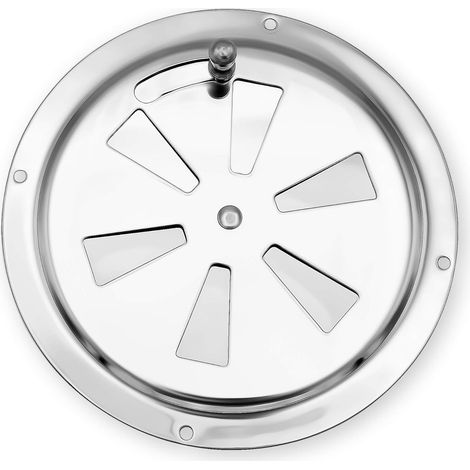 1 pièce Grille de Ventilation Ronde, 125mm Évent d'Aération en Acier Inox Grille de Ventilation, Ouverture d'aération Réglable pour Ventilation, Argent (1/5)