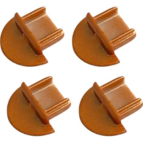 Kit de 4 Embouts pour Profilé LED Encastré, Accessoires pour Bandes LED, Idéals pour Finition et Protection des Extrémités du Profilé, Bronze Doré