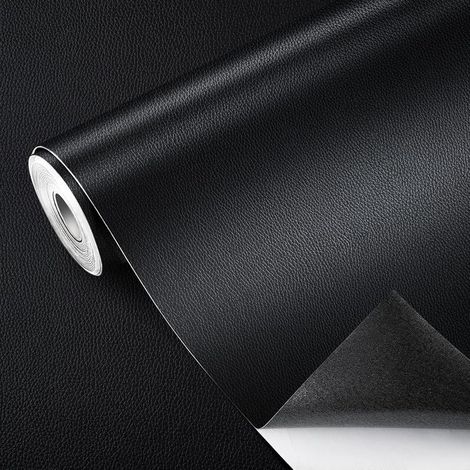 (1 Rouleau Noir)60 x 200cm Patch de Réparation en Cuir,Papier Peint Auto Adhésif en Cuir PU Patch de Réparation Kit pour Réparation et Rénovation de canapé,Sac à Main,Meubles,sièges de Voiture (1/5)
