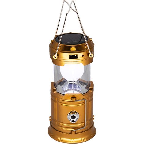 LED-Campinglaterne, solarbetriebene und wiederaufladbare Laternen-Taschenlampe, zusammenklappbares und tragbares Licht für den Alltag/Camping/Wandern/Nachtangeln/Notfälle/Hurrikane/Stürme (1 Packung) (1/5)