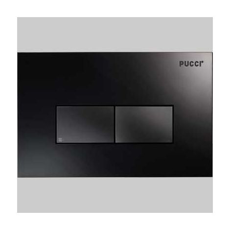 Placca di Comando Eco Linea Acrilico Doppio Tasto Nero Lucido Pucci