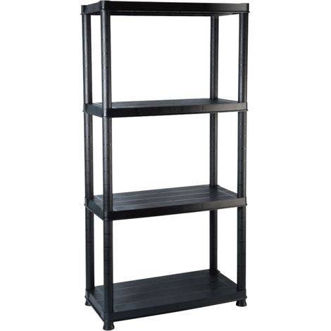 Libreria a 4 ripiani 130 cm in plastica nera 020000648
