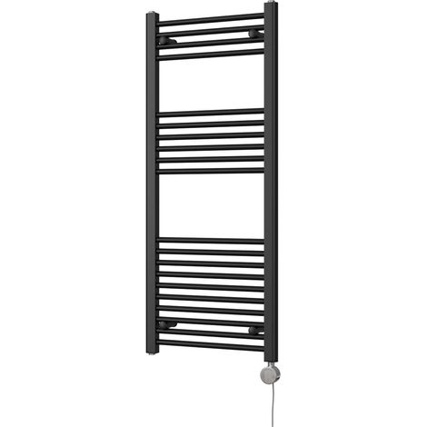 Zennor - Black Electric Towel Rail H1200mm x W500mm Straight 500w Thermostatic (1/3)