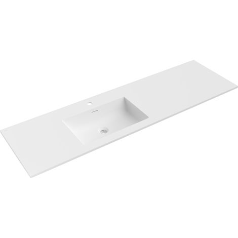 Mexen Otis lavabo empotrado en encimera izquierdo 161 x 46,5 cm, blanco mate - 25181601L (1/3)