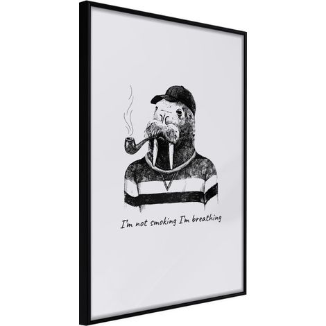 Affiche Murale Encadrée "Captain Walrus" 21 x 30 cm Noir