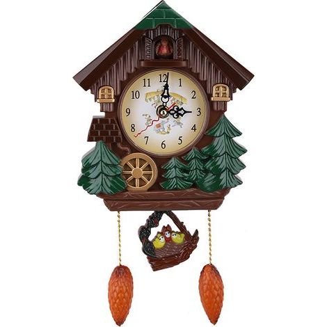 Wall-mounted cuckoo clock, tree house, vintage artistic home decor (1/5)