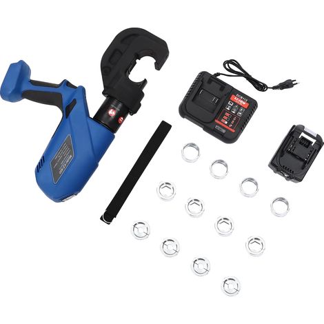 Pinza crimpatrice idraulica, forza di crimpatura 120 kN, batteria ricaricabile, blu/nero (1/2)