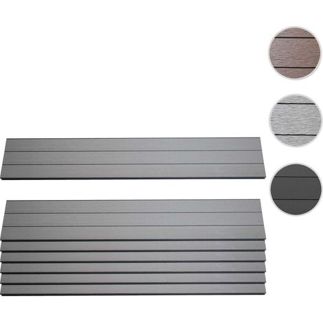 Lot de 7 lattes pour brise-vue en WPC Sarthe, planches brise-vent, env. 1m² - 90cm, anthracite