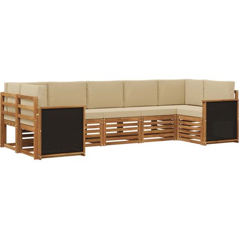 Sectional Sofa Set with Cushion 6 pcs Natural vidaXL (1/5)