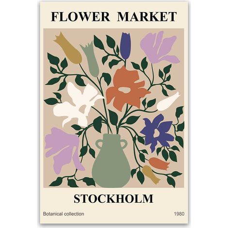Tableau Flower Market fleurs rouges modernes (1/5)