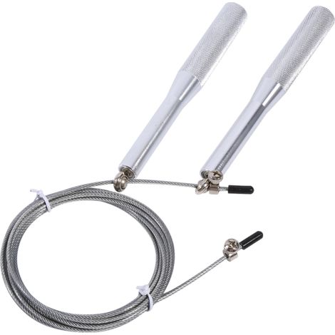Corde à sauter en acier réglable en aluminium, fil d'acier pour vitesse, argent (1/3)