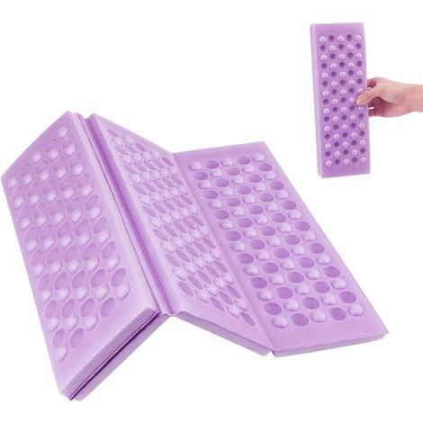 Outdoor Folding Seat Cushion Waterproof Insulation Cushion Purple for Picnic Stadium Camping Hiking (1/5)