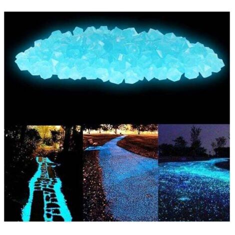 Pair 300PCS Pierre Lumineuse,Cailloux Lisses de résine,Pierre Lumineuse Exterieur Décoratives pour Aquariums/Jardin/Allées/Routes (Lac Bleu) (1/4)