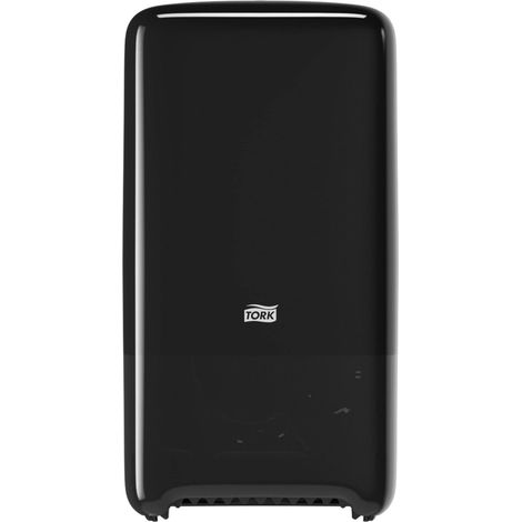 Tork 557508 Dispenser doppio rotolo di Carta Igienica Mid-Size (misura media), sistema T6, 34,4 cm x 18,4 cm x 14 cm (altez. x largh. x profon.), Elevation Design, colore nero (1/4)