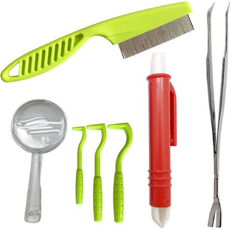 Kit de extracción de garrapatas de 7 piezas con caja de almacenamiento, kit de extracción de garrapatas, herramienta para extraer garrapatas, para perros y gatos. (1/4)