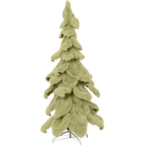 Grünes Weihnachtsbaum-Dekor aus Kunstfell Ø80 x H130 cm (1/2)