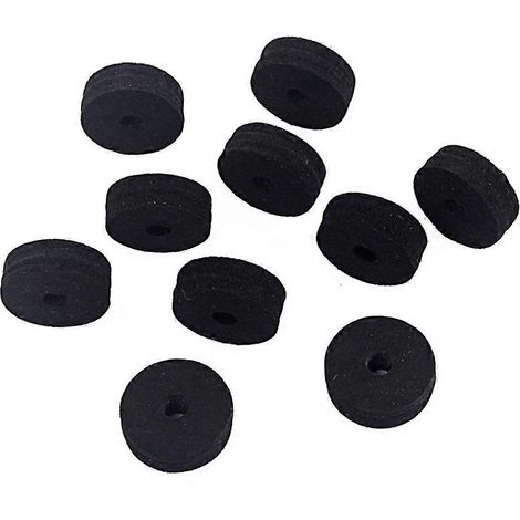 Lot de 10 rondelles en feutre de 40 mm pour grosse caisse, accessoires pour cymbales (noir)-4CM-Black