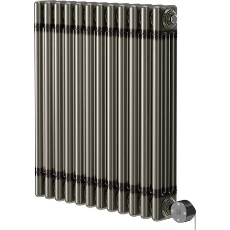 Colosseum Raw Metal 600mm x 554mm Horizontal Digital Thermostatic Electric Triple Column Radiator (1/5)