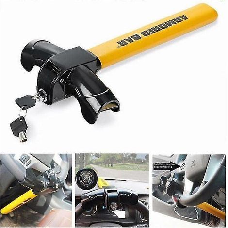 Antivol Volant Voiture Sécurité Anti-Vol Renforcé Blocage Volant Universel Solide Durable Barre Verrouillage Dissuasif Protection Véhicule Serrure Volant Acier (1/5)