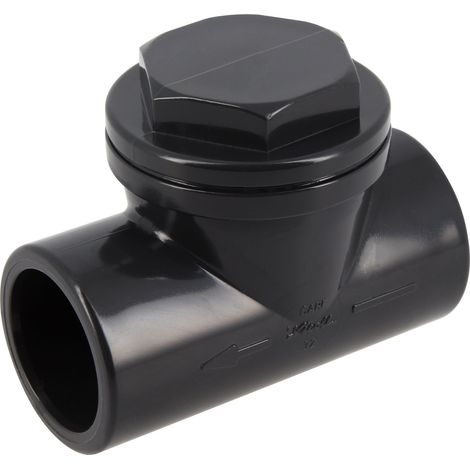 [CARJ-nicoll] Clapet anti-retour Nicoll 50mm avec bouchon dévissable PVC anthracite