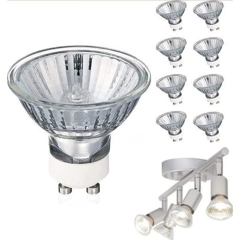 Ampoules Halogènes GU10 - Blanc Chaud 2700K - Lot de 8 (1/2)