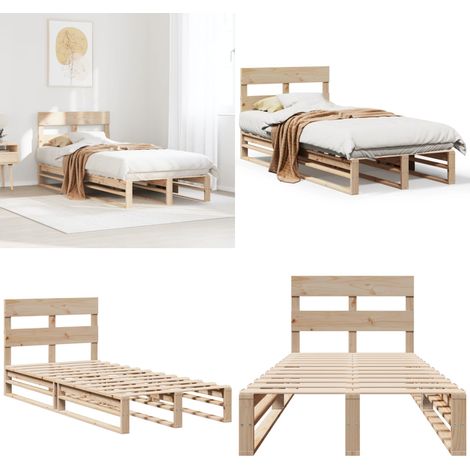 Giroletto senza Materasso 100x200 cm in Legno Massello di Pino - Letto in legno - Letto senza materasso