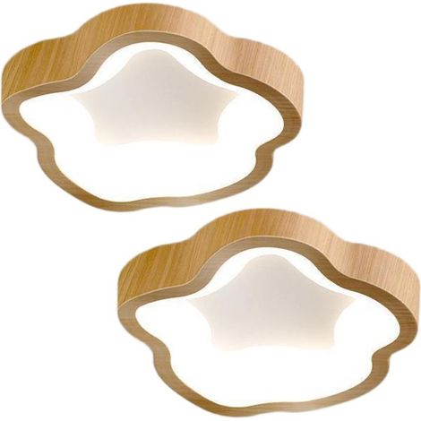 Plafonnier LED Moderne Naturel de 14 W avec Lumière Blanche Froide, Design Floral Épuré pour Couloir, Salle de Bain ou Bureau, Lot de 2 Pièces (1/5)