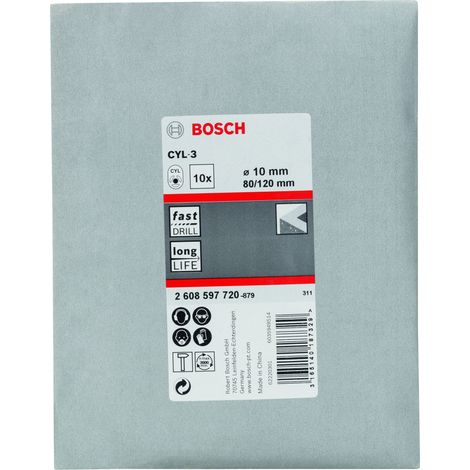 Brocas para hormigón CYL-3 10 x 80 x 120 mm d 9 mm  BOSCH 2608597720 (1/2)